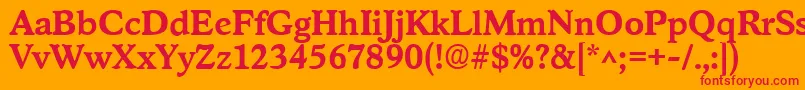 StratfordBold Font – Red Fonts on Orange Background