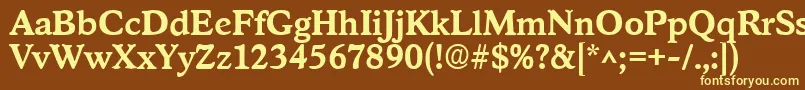 フォントStratfordBold – 黄色のフォント、茶色の背景