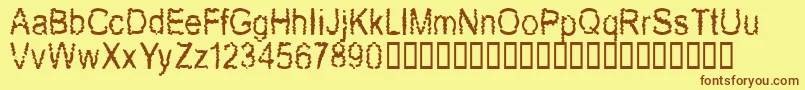 New Mozak Font – Brown Fonts on Yellow Background