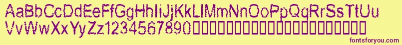 New Mozak Font – Purple Fonts on Yellow Background