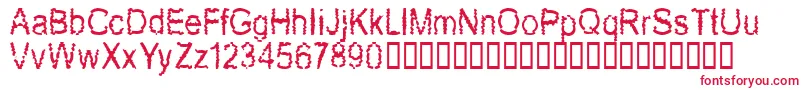 New Mozak Font – Red Fonts on White Background