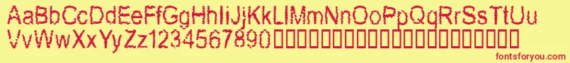 New Mozak Font – Red Fonts on Yellow Background