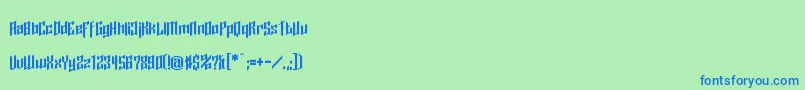 フォントCupra – 青い文字は緑の背景です。