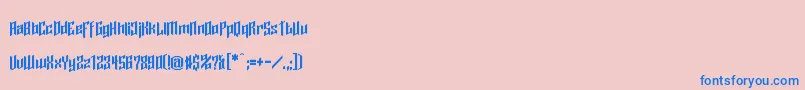 Cupra-Schriftart – Blaue Schriften auf rosa Hintergrund