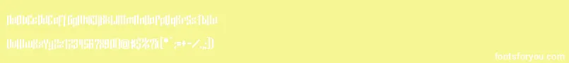 Fonte Cupra – fontes brancas em um fundo amarelo