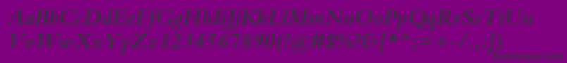 BemboMtSemiboldItalic Font – Black Fonts on Purple Background