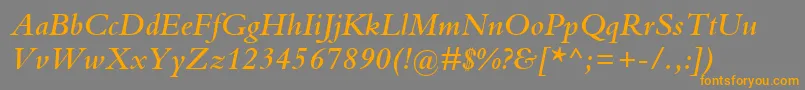 BemboMtSemiboldItalic Font – Orange Fonts on Gray Background