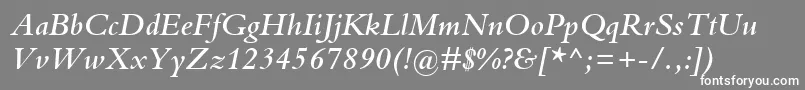 BemboMtSemiboldItalic Font – White Fonts on Gray Background