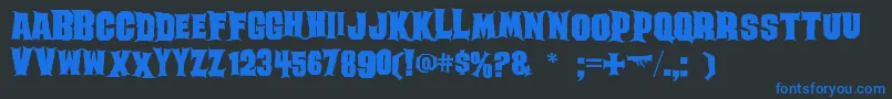 Ghoulish Font – Blue Fonts on Black Background