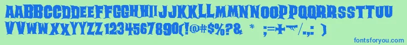 Ghoulish Font – Blue Fonts on Green Background