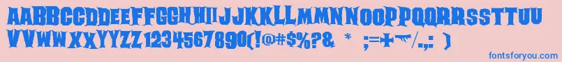 Ghoulish Font – Blue Fonts on Pink Background