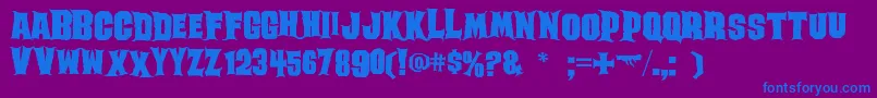 Ghoulish Font – Blue Fonts on Purple Background