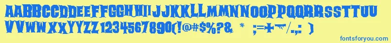 Ghoulish Font – Blue Fonts on Yellow Background