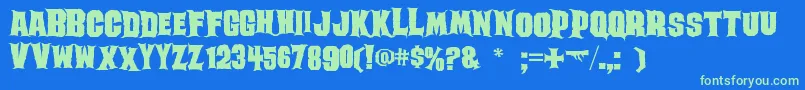 Ghoulish Font – Green Fonts on Blue Background
