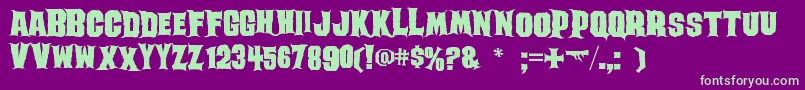 Ghoulish Font – Green Fonts on Purple Background