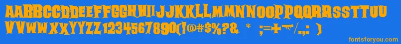 Ghoulish Font – Orange Fonts on Blue Background