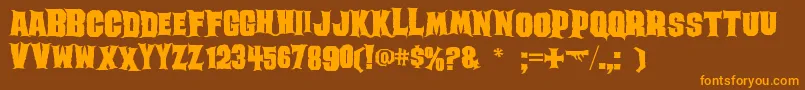 Ghoulish Font – Orange Fonts on Brown Background