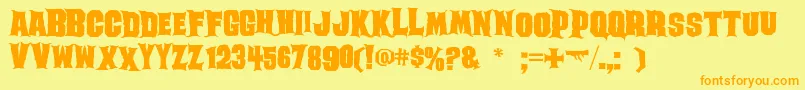 Ghoulish Font – Orange Fonts on Yellow Background