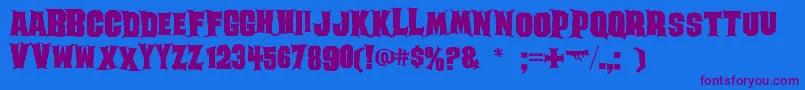 Ghoulish Font – Purple Fonts on Blue Background