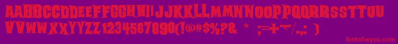 Ghoulish-Schriftart – Rote Schriften auf violettem Hintergrund