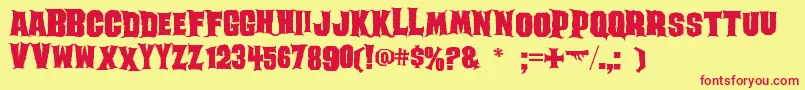 Ghoulish Font – Red Fonts on Yellow Background