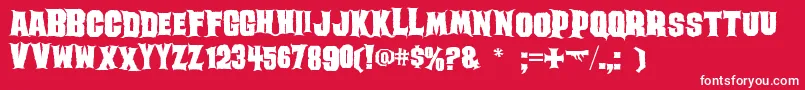 Ghoulish Font – White Fonts on Red Background