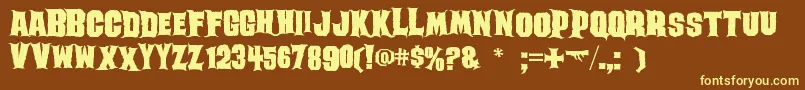 Ghoulish Font – Yellow Fonts on Brown Background