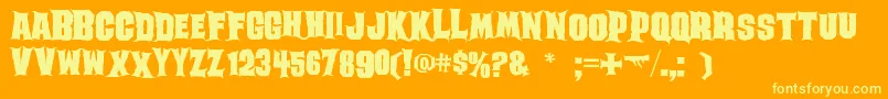 Ghoulish Font – Yellow Fonts on Orange Background