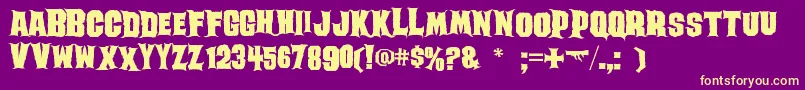 Ghoulish Font – Yellow Fonts on Purple Background