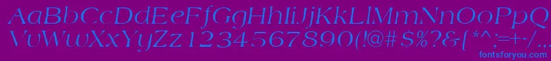 AmidbItalic-Schriftart – Blaue Schriften auf violettem Hintergrund