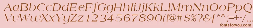 AmidbItalic-Schriftart – Braune Schriften auf rosa Hintergrund