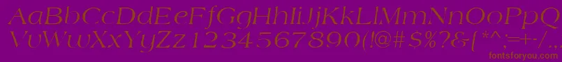 AmidbItalic-Schriftart – Braune Schriften auf violettem Hintergrund