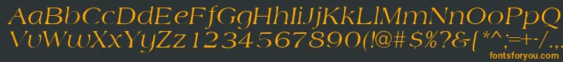 フォントAmidbItalic – 黒い背景にオレンジの文字