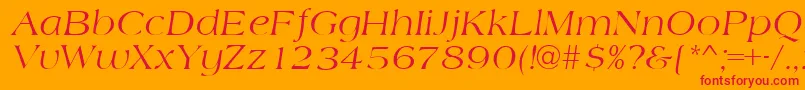 AmidbItalic-Schriftart – Rote Schriften auf orangefarbenem Hintergrund