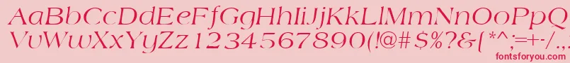 AmidbItalic-Schriftart – Rote Schriften auf rosa Hintergrund