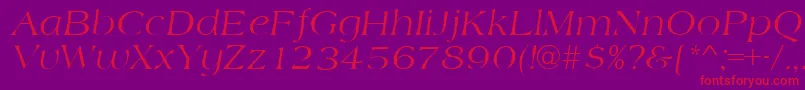 AmidbItalic-Schriftart – Rote Schriften auf violettem Hintergrund