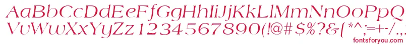 AmidbItalic-Schriftart – Rote Schriften auf weißem Hintergrund