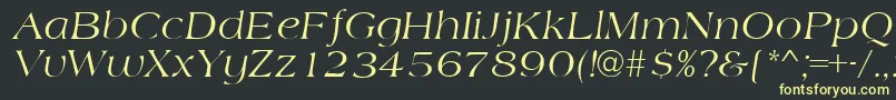 フォントAmidbItalic – 黒い背景に黄色の文字