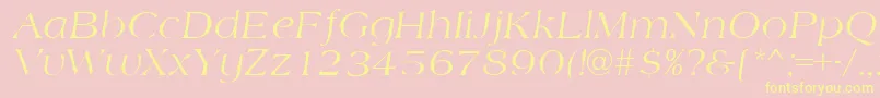 AmidbItalic-Schriftart – Gelbe Schriften auf rosa Hintergrund