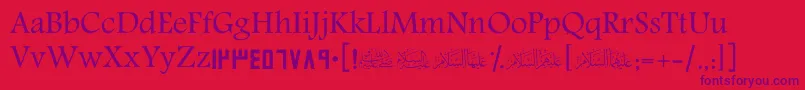 ScSharjah Font – Purple Fonts on Red Background