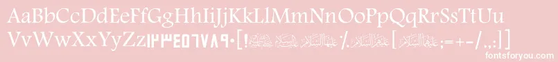 ScSharjah Font – White Fonts on Pink Background