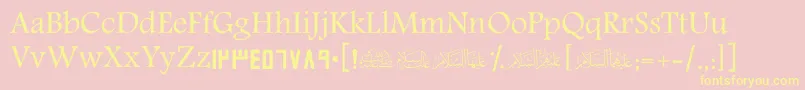 ScSharjah Font – Yellow Fonts on Pink Background