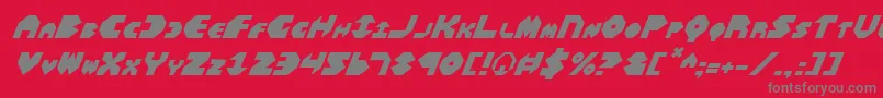 フォントBalAstaralItalic – 赤い背景に灰色の文字