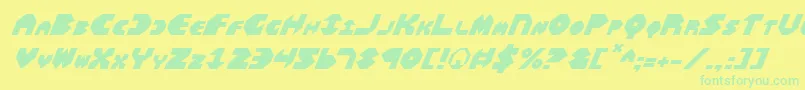 Czcionka BalAstaralItalic – zielone czcionki na żółtym tle