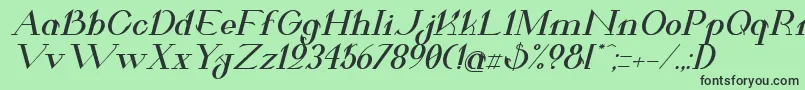 ValkyrieBoldExtendedItalic Font – Black Fonts on Green Background