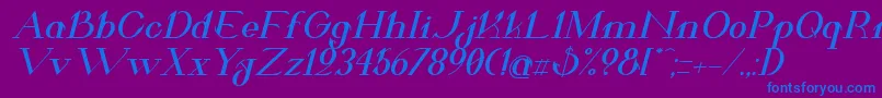 ValkyrieBoldExtendedItalic Font – Blue Fonts on Purple Background