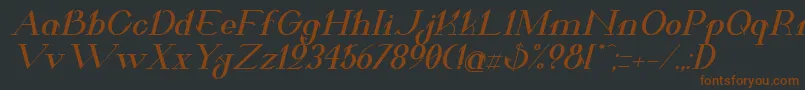 ValkyrieBoldExtendedItalic Font – Brown Fonts on Black Background