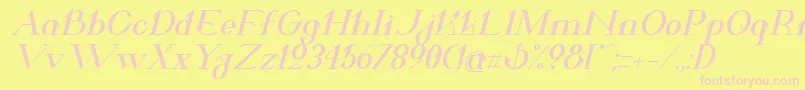 ValkyrieBoldExtendedItalic-Schriftart – Rosa Schriften auf gelbem Hintergrund