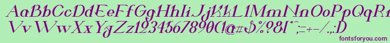 ValkyrieBoldExtendedItalic Font – Purple Fonts on Green Background