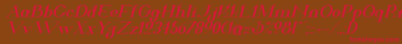 ValkyrieBoldExtendedItalic Font – Red Fonts on Brown Background